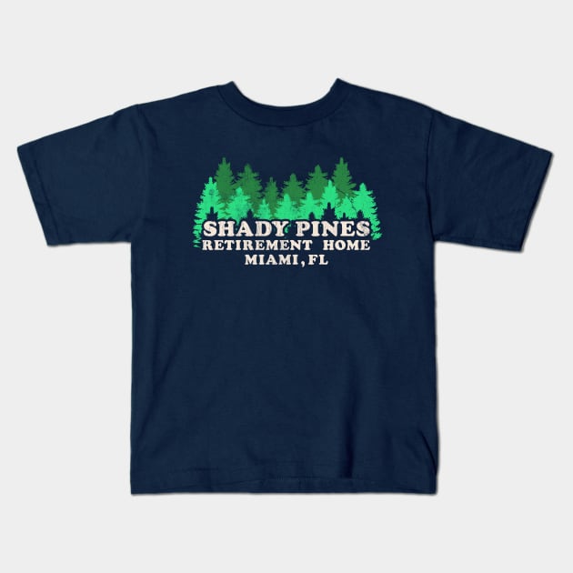 Shady Pines Retirement Vintage Version Kids T-Shirt by machmigo